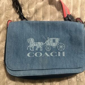 New!!! Coach Blue Denim Bag